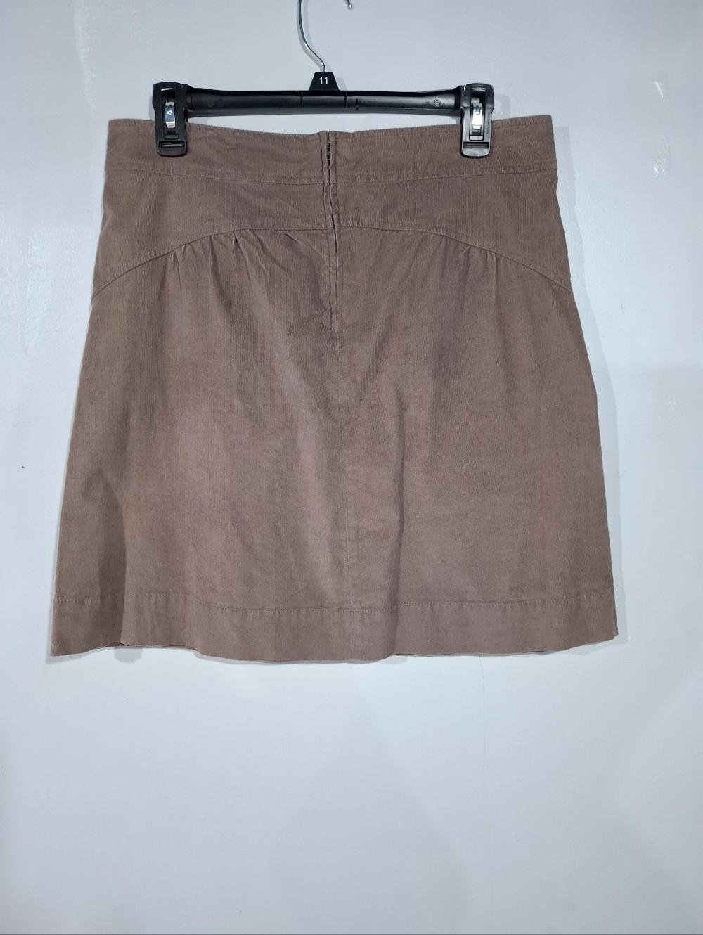 GARNET HILL Corduroy Mini Skirt Sz 8 Taupe Brown Pockets Preppy Casual Academy - Picture 2 of 8